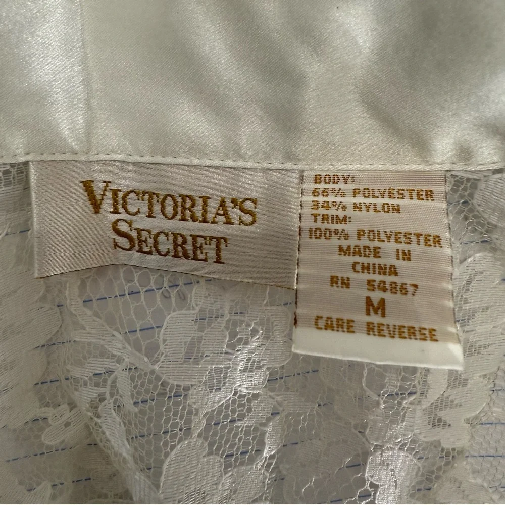 Victoria Secret Vintage Gold Label Lace‎ with Satin collar Top Size Medium
